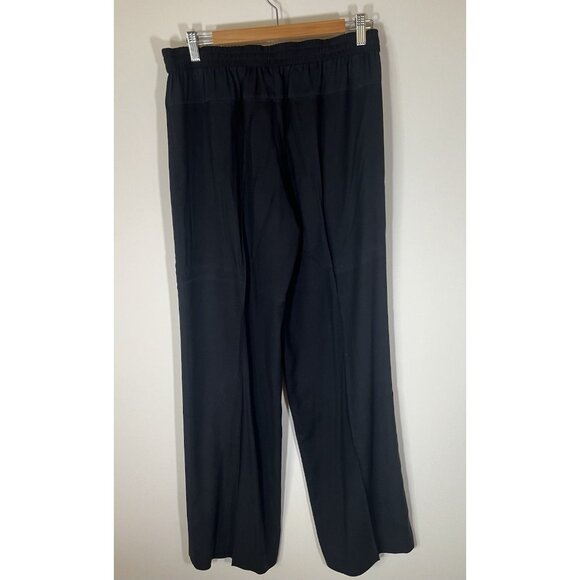 Vintage Vince navy silk pull-on pants flowy wide leg sz L officecore minimalist - Picture 3 of 10